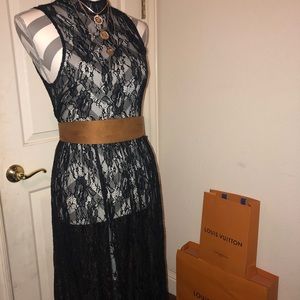 Floor length lace dress